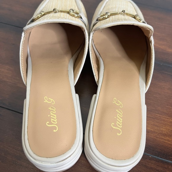 Saint G Sylvie Straw Espadrille Square Toe Mules Horsebit Women US 11 EU 41 New - Picture 6 of 11